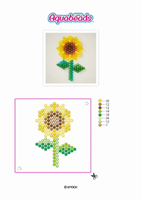 Aquabeads Sunflower Template